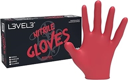 L3 Level 3 Nitrile Gloves - Professional Heavy Duty Disposable Gloves - Latex Free - Fits Snug - Box of 100