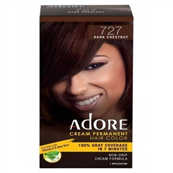 Adore Permanent Hair Color #Cream Kit #727 Dark Chestnut(EA)