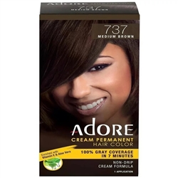 Adore Permanent Hair Color #Cream Kit #737 Medium Brown(EA)