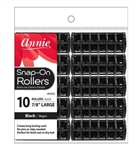 12 Annie Snap-On Rollers Large Black 7/8" (10 Count) 1013