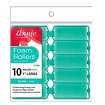 12 Annie Foam Rollers Green Large 1" (10 Count) 1053