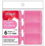 12 Annie Foam Rollers Pink 1 1/2" Jumbo (6 Count) 1055