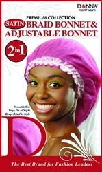 Donna 037 Premium Collection Satin Braid Bonnet & Adjustable Bonnet #11097 ASST. (12 Pack)