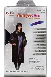 Eden Collection Shampoo Cape Velcro Closure #SA202 Black