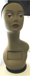 MANNEQUIN HEAD DISPLAY WIG HAT CAP HOLDER PLASTIC PVC RUBBER 18" TALL