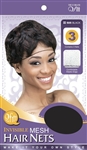 MM505 FRENCH INVISIBLE MESH HAIR NETS / BLACK (12PC)