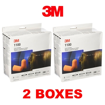 3M 1100 Foam Uncorded 29dB Earplugs (2 Boxes)