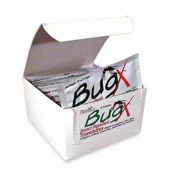 CoreTex 12640 BUGX 30 Mosquito Repellent with DEET (30%) , 1 Box of 25 Wipes, Coretex