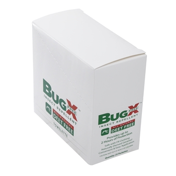 CoreTex 12840 Bug X Deet Free Insect Repellent Towelettes - 25 Packettes