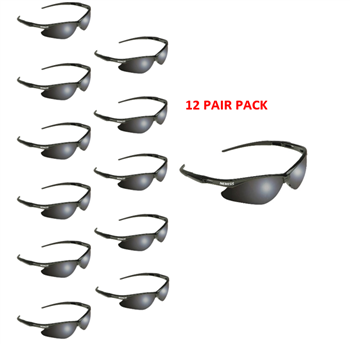 Jackson Nemesis 22475 Safety Glasses, Black Frame Smoke Lens Anti Fog - 12 Pair Pack