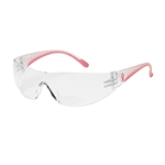 Bouton PIP 250-12 Bifocal Safety Glasses - Pink Temple - Clear Anti-Fog Lens - Diopter 1.0-3.0