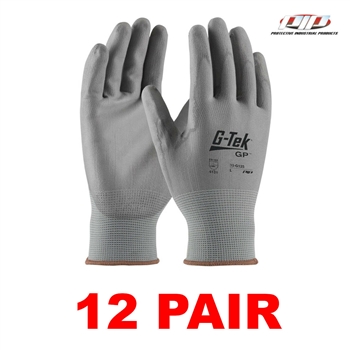 PIP 33-G125 G-Tek NPG Nylon Polyurethane Coated Grip Work Gloves (12 PAIR)