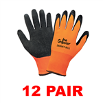 Global Glove 388INT Ice Gripster Orange/Black Rubber Winter Gloves (12 PAIR)