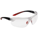 Bolle 40187-40190 IRI-s Bifocal Safety Glasses - Red/Black Temples - Clear Anti-Fog Bifocal Lens- Diopters 1.5-3.0