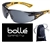 Bolle 40244 Rush+ Safety Glasses, Black/Yellow Frame, Smoke Anti-fog Lens
