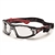 Bolle Rush Plus 40252 Safety Glasses Black/Red Temples Clear Foam Anti-Fog Lens w/ Strap