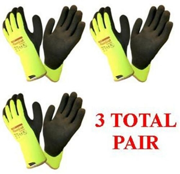 PowerGrab Thermo Lined Winter Work Glove, Lime 41-1400 , Choose Size, 3 PAIR