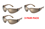Gateway Safety 466-M StarLite Mocha Lens Safety Glasses - 3 Pair Pack