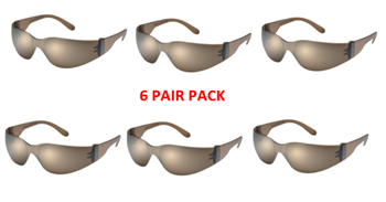 Gateway Safety 466-M Star Lite Mocha Lens, Safety Glasses - 6 Pair Pack