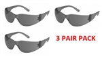 Gateway Safety 4683 Gray, Anti-Scratch Lens Safety Glasses - 3 Pair Pack