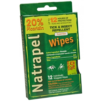 Natrapel 6095 Picaridin Insect Repellent Wipes - 12 Per Box