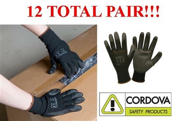 Cordova 6896C PU Ultimate Work Glove Polyurethane Palm Coating, 12 Pairs, S-2XL