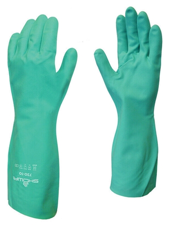 Showa 730 Chemical Resistant Nitrile Gloves (Small-2XL) - 12 PAIR
