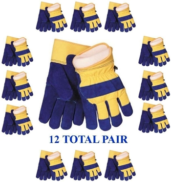 Waterproof Insulated Cowhide Winter Work Glove, 3M 100gm Thinsulate Lining - 12 Pair Pack
