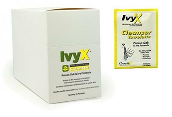 Coretex IvyX 84640 Cleanser Towelette, 25/box, Poison Ivy, Oak, Sumac, Towelette