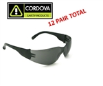 Gray Bulldog Wrap Around Safety Glasses, Cordova, 12 Total Pair