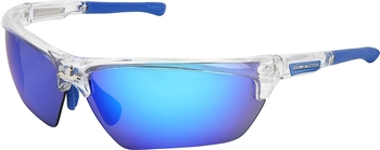 MCR Crews DM1328B Dominator DM3 Clear Frame, Ice Blue Mirror Lens Safety Glasses