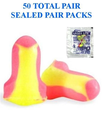 Howard Leight LL-1 Laser Lite Uncorded Earplugs, Individually Wrapped, 50 PAIRS