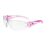 Radians Optima OP6710ID Safety Glasses ANSI Z87.1 - Pink Temples - Clear Lens