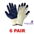 Global Glove S966 "LARGE" Blue Latex String Knit Rubber Coated Gloves - 6 PAIR