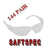 Clear Lens Wrap Around Safety Glasses - 144 Pair Lots - SAFTSPEC Eyewear