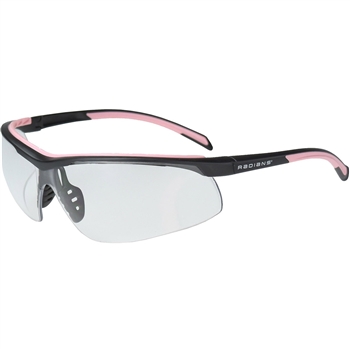 Radians T71P-10 Safety Glasses - Black/Pink Frame - Clear Lens