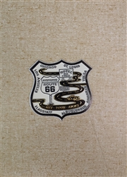 Gold Route 66 Shield Magnet