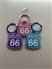 Multi Color Route 66 Shield Keychain