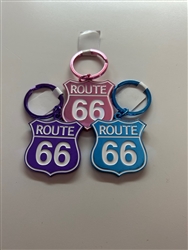 Multi Color Route 66 Shield Keychain