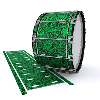 Dynasty 1st Generation Bass Drum Slip - Dark Green Paisley (Themed)