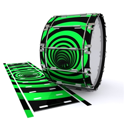 Dynasty 1st Generation Bass Drum Slip - Green Vortex Illusion (Themed)