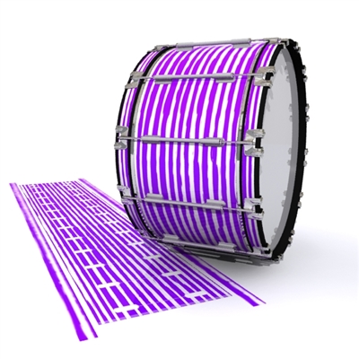 Dynasty 1st Generation Bass Drum Slip - Lateral Brush Strokes Purple and White (Purple)