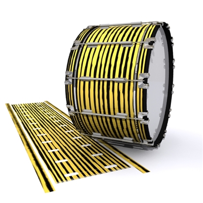 Dynasty 1st Generation Bass Drum Slip - Lateral Brush Strokes Yellow and Black (Yellow)