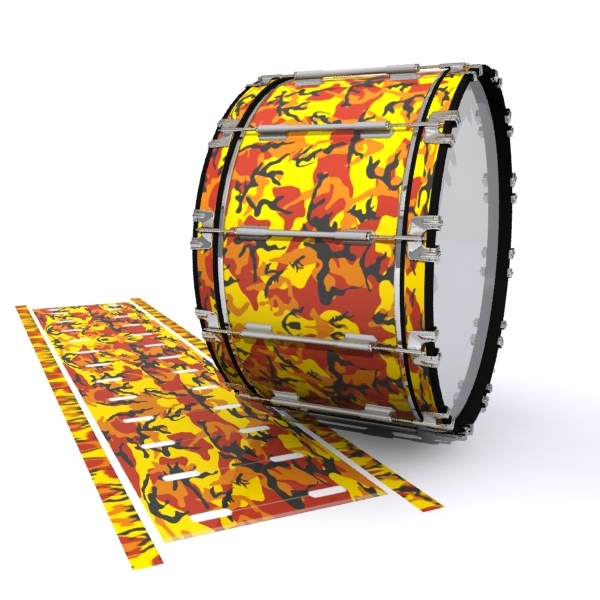 Dynasty 1st Generation Bass Drum Slip - November Fall Traditional Camouflage (Red) (Yellow)