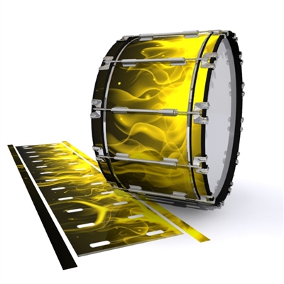 Dynasty 1st Generation Bass Drum Slip - Yellow Flames (Themed)