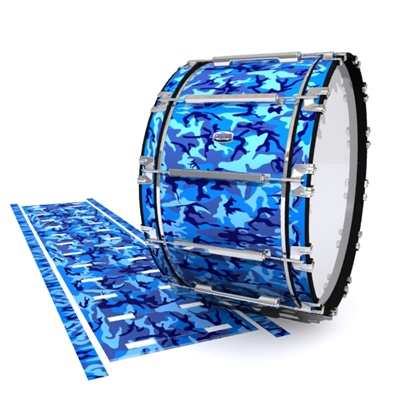 Dynasty Custom Elite Bass Drum Slip - Blue Wing Traditional Camouflage (Blue)