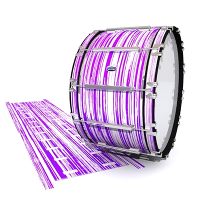 Dynasty Custom Elite Bass Drum Slip - Chaos Brush Strokes Purple and White (Purple)