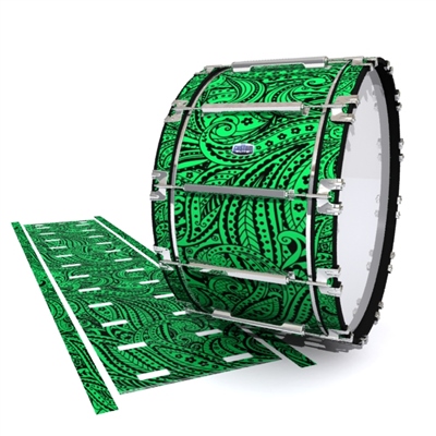 Dynasty Custom Elite Bass Drum Slip - Dark Green Paisley (Themed)
