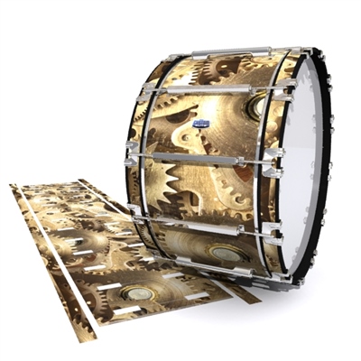 Dynasty Custom Elite Bass Drum Slip - Golden Gears (Themed)