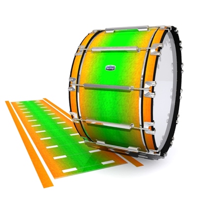 Dynasty Custom Elite Bass Drum Slip - Green Prairie Fade (Green) (Orange)